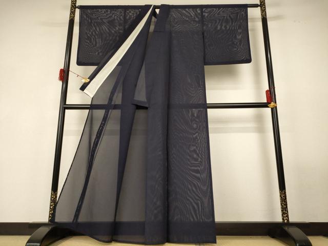 平和屋着物＊夏物 色無地 絽 紫黒色 正絹 逸品 AABG3880jd