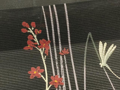 平和屋着物＊夏物 H・L（アッシュエル） HENRI-LUC CHAPUIS 小紋 絽 草花文 洗える着物 AABG3885jd