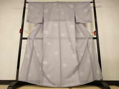 平和屋着物＊夏物 小紋 絽 丸文 洗える着物 AABG3887jd