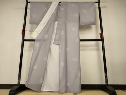 平和屋着物＊夏物 小紋 絽 丸文 洗える着物 AABG3887jd