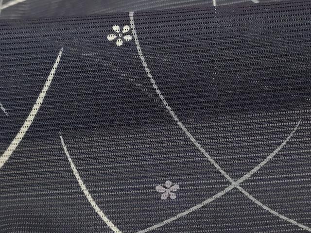 平和屋着物＊夏物 小紋 絽 草花文 正絹 逸品 AABG3889jd