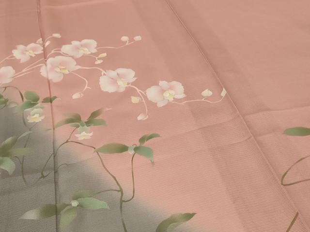 平和屋着物＊夏物 訪問着 絽 胡蝶蘭 正絹 逸品 AABG3890jd