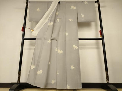 平和屋着物＊夏物 小紋 絽 舞花文 ゑり善扱い 正絹 逸品 AABG3891jd
