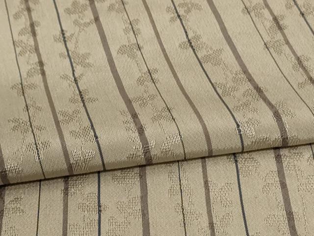 平和屋着物＊夏物 お召 もじり織 縞 正絹 逸品 AABG3892jd