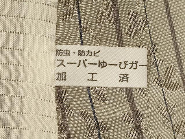 平和屋着物＊夏物 お召 もじり織 縞 正絹 逸品 AABG3892jd