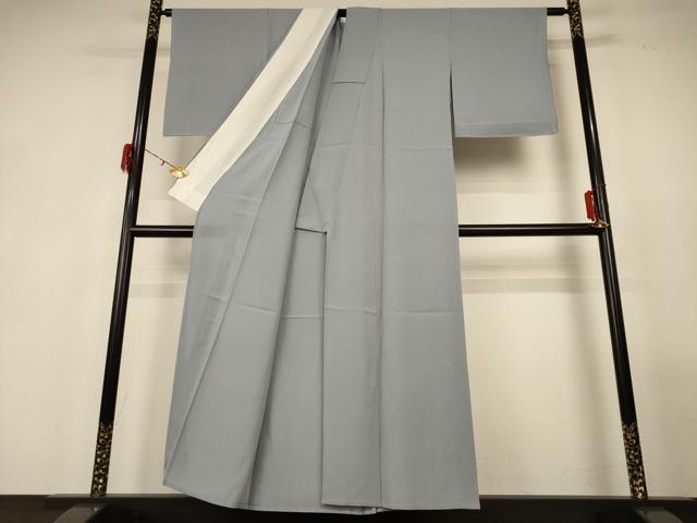 平和屋着物＊夏物 色無地 絽 灰青色 正絹 逸品 AABG3893jd