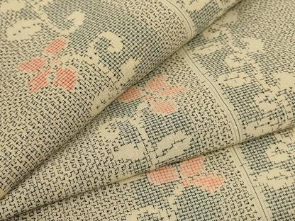 平和屋着物＊夏物 本場大島紬 夏大島 花唐草間道 正絹 逸品 AABG3900jd