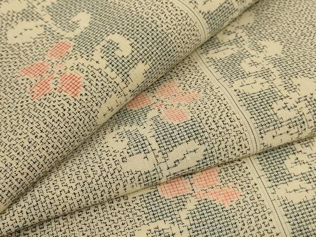 平和屋着物＊夏物 本場大島紬 夏大島 花唐草間道 正絹 逸品 AABG3900jd