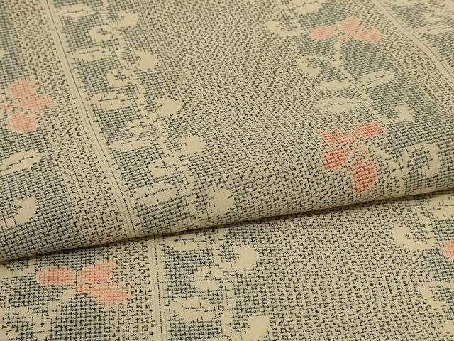 平和屋着物＊夏物 本場大島紬 夏大島 花唐草間道 正絹 逸品 AABG3900jd