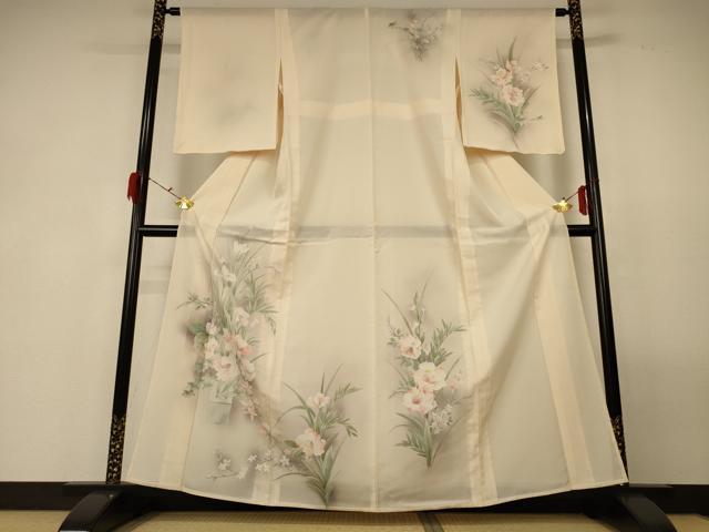 平和屋着物＊夏物 訪問着 絽 手描き 飾花文 暈し染め 正絹 逸品 未使用 AABG3903jd