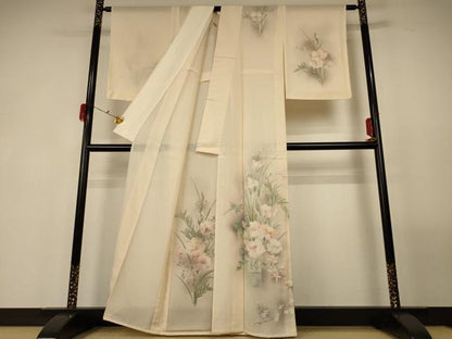 平和屋着物＊夏物 訪問着 絽 手描き 飾花文 暈し染め 正絹 逸品 未使用 AABG3903jd