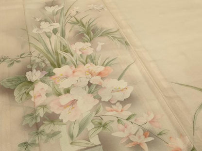 平和屋着物＊夏物 訪問着 絽 手描き 飾花文 暈し染め 正絹 逸品 未使用 AABG3903jd