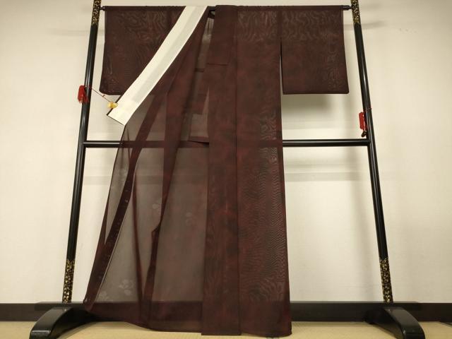 平和屋着物＊夏物 小紋 紗 舞花文 正絹 逸品 AABG3905jd