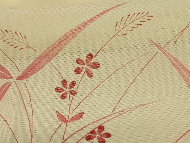 平和屋着物＊夏物 小紋 絽 草花文 洗える着物 AABG3909jd