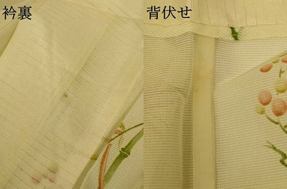 平和屋着物＊夏物 小紋 絽 蔦の葉文 洗える着物 AABG3911jd