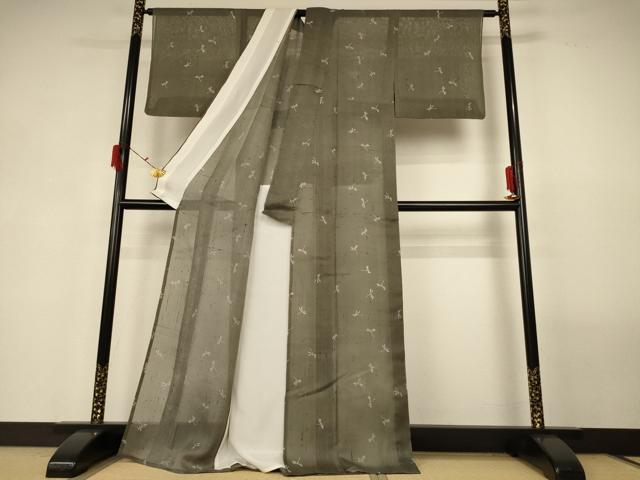 平和屋着物＊夏物 絹芭蕉 小紋 蜻蛉 正絹 逸品 AABG3923jd