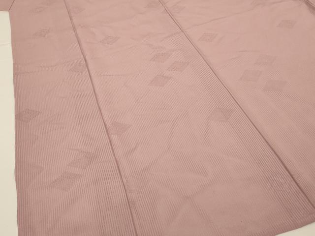 平和屋着物＊夏物 色無地 縦絽 菱紋紗 薄柿色 正絹 逸品 AABG3924jd