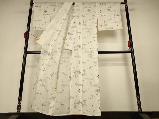 平和屋着物＊夏物 小紋 紗 絣柄 AABG3925jd
