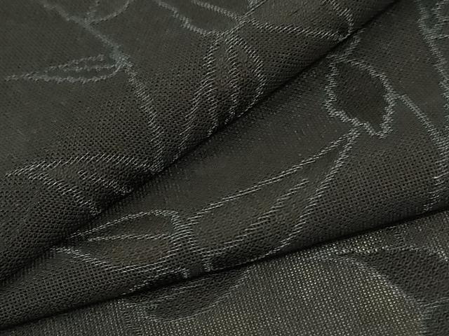 平和屋着物＊夏物 小紋 紗 枝葉文 正絹 逸品 AABG3926jd