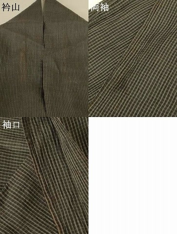 平和屋着物＊夏物 小千谷ちぢみ 格子 麻 逸品 AABG3935jd