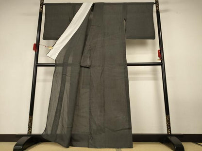 平和屋着物＊夏物 小千谷ちぢみ 格子 麻 逸品 AABG3935jd