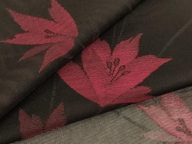 平和屋着物＊夏物 小紋 紗 枝花文 正絹 逸品 AABG3937jd