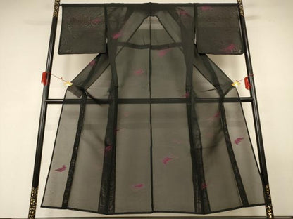 平和屋着物＊夏物 小紋 紗 巻物 正絹 逸品 AABG3938jd