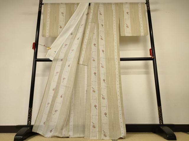 平和屋着物＊夏物 小紋 紗 花間道 洗える着物 AABG3940jd