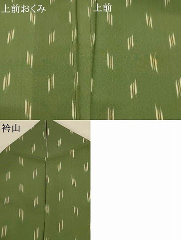 平和屋着物＊夏物 明石ちぢみ 絣柄 正絹 逸品 AABG3953jd