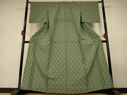 平和屋着物＊夏物 明石ちぢみ 絣柄 正絹 逸品 AABG3953jd