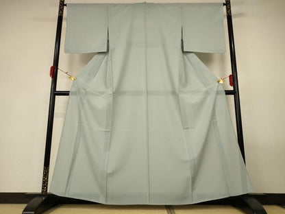平和屋着物＊夏物 色無地 絽 千草鼠色 正絹 逸品 AABG3954jd