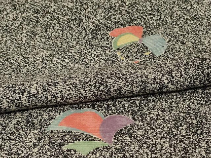 平和屋着物＊夏物 小紋 絽 舞花文 銀彩 正絹 逸品 AABG3955jd