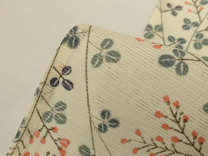 平和屋着物＊夏物 小紋 絽 草花文 反端付き 正絹 逸品 AABG3956jd