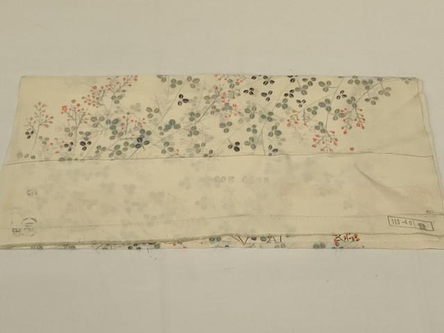 平和屋着物＊夏物 小紋 絽 草花文 反端付き 正絹 逸品 AABG3956jd