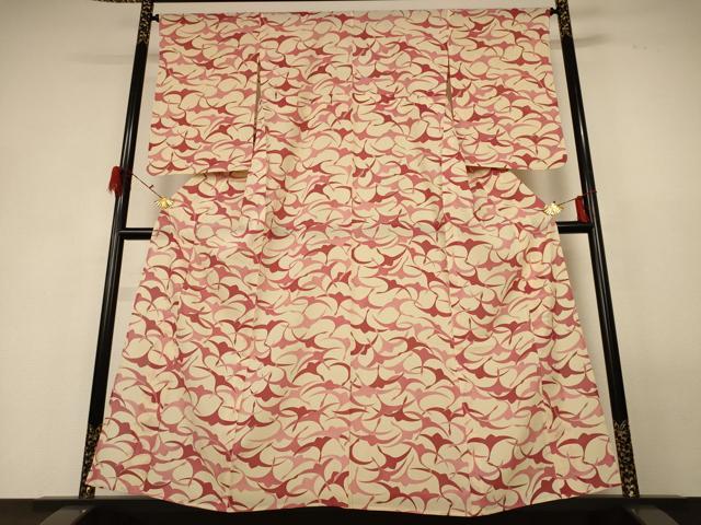 平和屋着物＊夏物 小紋 絽 舞鳥文 正絹 逸品 AABG3963jd