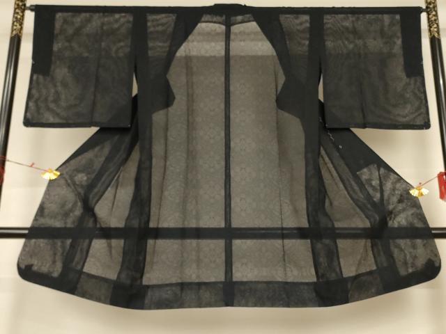 平和屋着物▽道行コート スリーシーズン 春夏秋 塵除け 紗 草花文 正絹 逸品 AABG3964jd