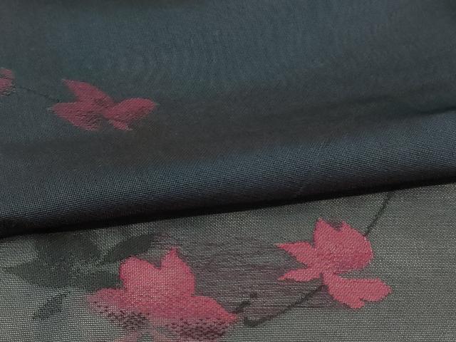 平和屋着物＊夏物 小紋 紗 草花文 正絹 逸品 AABG3965jd
