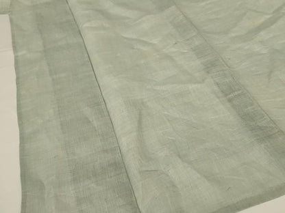 平和屋着物＊夏物 男性 色紋付 紗 白緑色 麻 逸品 AABG3967jd