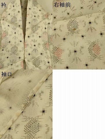 平和屋着物＊夏物 小紋 紗 絣柄 洗える着物 AABG3980jd