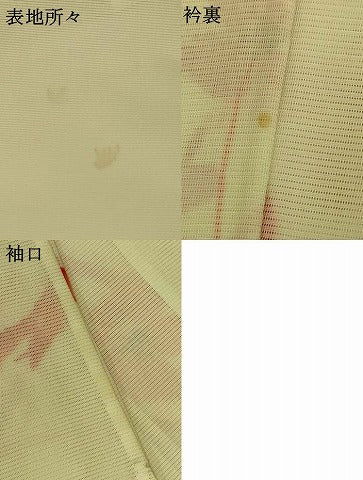 平和屋着物＊夏物 小紋 絽 枝花文 洗える着物 AABG3986jd