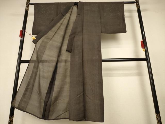 平和屋着物＊夏物 小紋 絽 立涌文様 正絹 逸品 AABG3993jd
