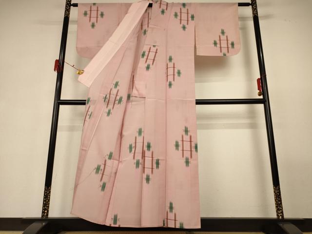 平和屋着物＊夏物 小紋 紗 絣文 洗える着物 AABG3999jd