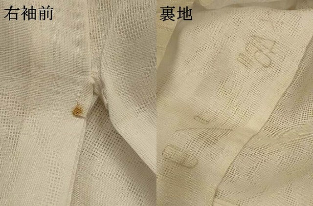 平和屋着物＊夏物 長襦袢 流水草花文紗 白色 洗える着物 AABG4000jd