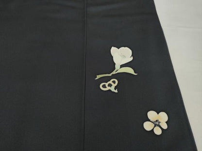 平和屋着物●京の名門　友禅　染の北川　訪問着　駒刺繍　舞花文　暈し染め　金彩　和木沢絹　反端付き　正絹　逸品　未使用　AABG4003ck