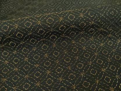 平和屋着物●訪問着　本場大島紬地　総刺繍　刺し子　七宝文　正絹　逸品　AABG4008ck