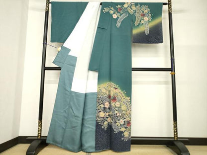 平和屋着物●訪問着　作家物　辻が花　舞花文　暈し染め　正絹　逸品　AABG4020ck