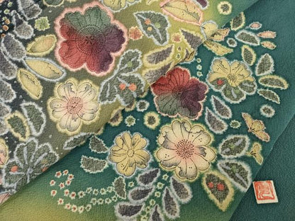 平和屋着物●訪問着　作家物　辻が花　舞花文　暈し染め　正絹　逸品　AABG4020ck