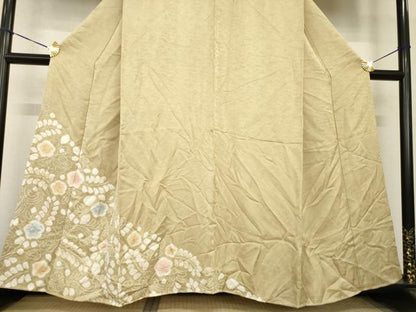 平和屋着物●訪問着　辻が花　絞り　舞花文　正絹　逸品　AABG4021ck
