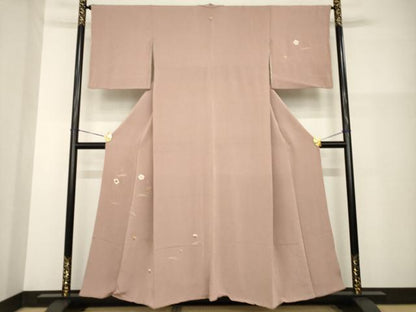平和屋着物●訪問着　総駒刺繍　吹き寄せ文　金糸　鬼しぼ縮緬　正絹　逸品　AABG4025ck
