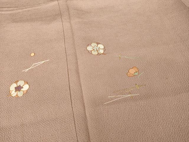 平和屋着物●訪問着　総駒刺繍　吹き寄せ文　金糸　鬼しぼ縮緬　正絹　逸品　AABG4025ck